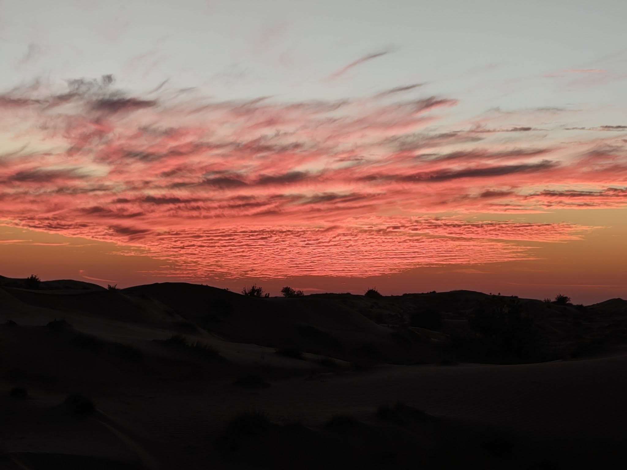 Fiery desert sunset