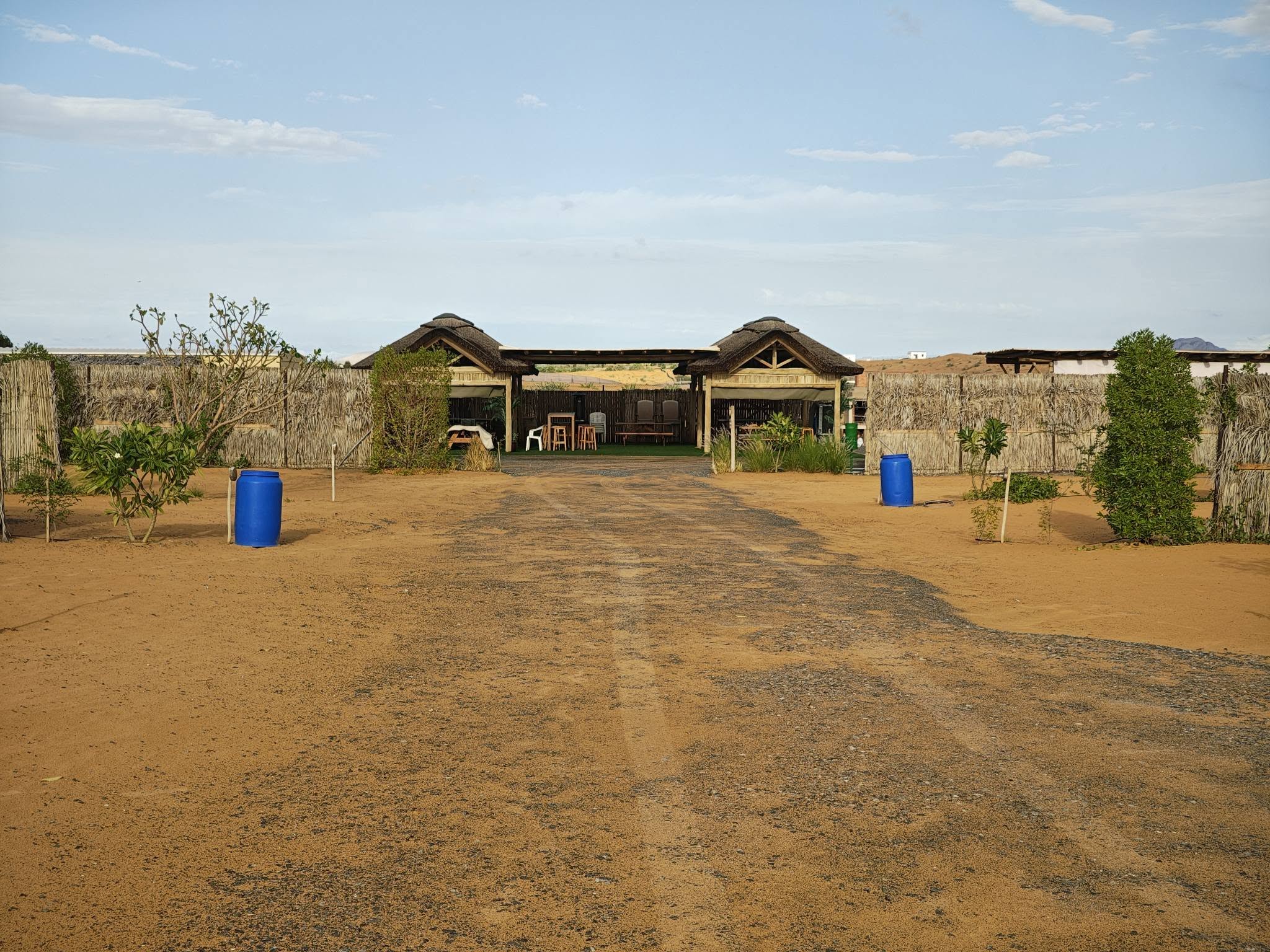 Camp entrance and the lapa
